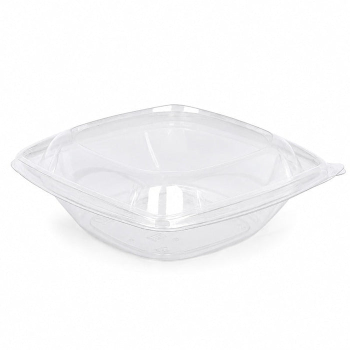 25pcs - Saladier carré en PET transparent avec couvercle dôme - 1000 ml - 19 cm x 19 cm x 7,5 cm