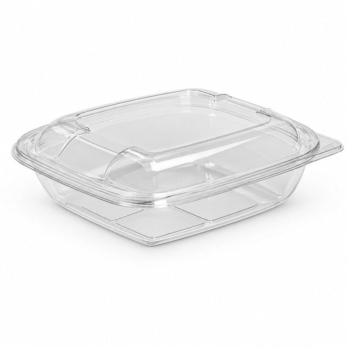 25pcs - Saladier carré en PET transparent avec couvercle dôme - 750 ml - 19 cm x 19 cm x 6,5 cm
