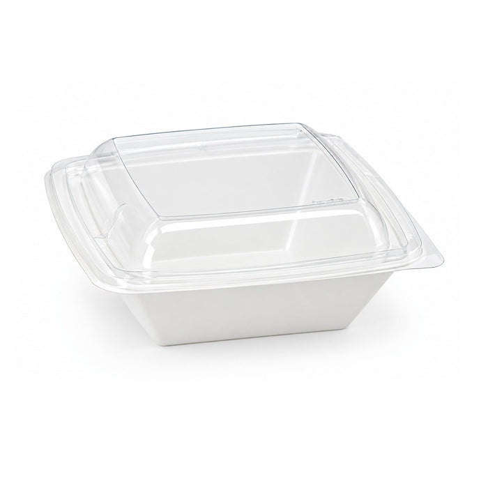 100pcs - Couvercle transparent dôme pour saladier "Pyram" - 19,5 cm x 19,5 cm x 3 cm
