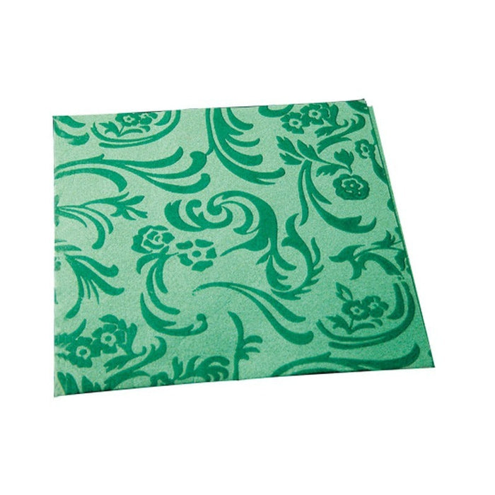 50pcs - Serviette non-tissé damassée vert foncé - 40 cm x 40 cm