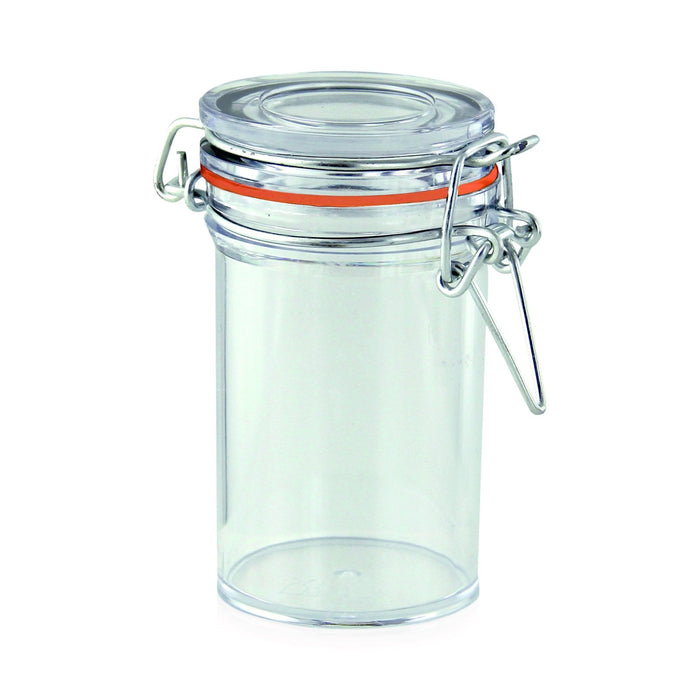 12pcs - Bocal PS transparent rond - 80 ml - Ø 4,8 cm - H 7,6 cm
