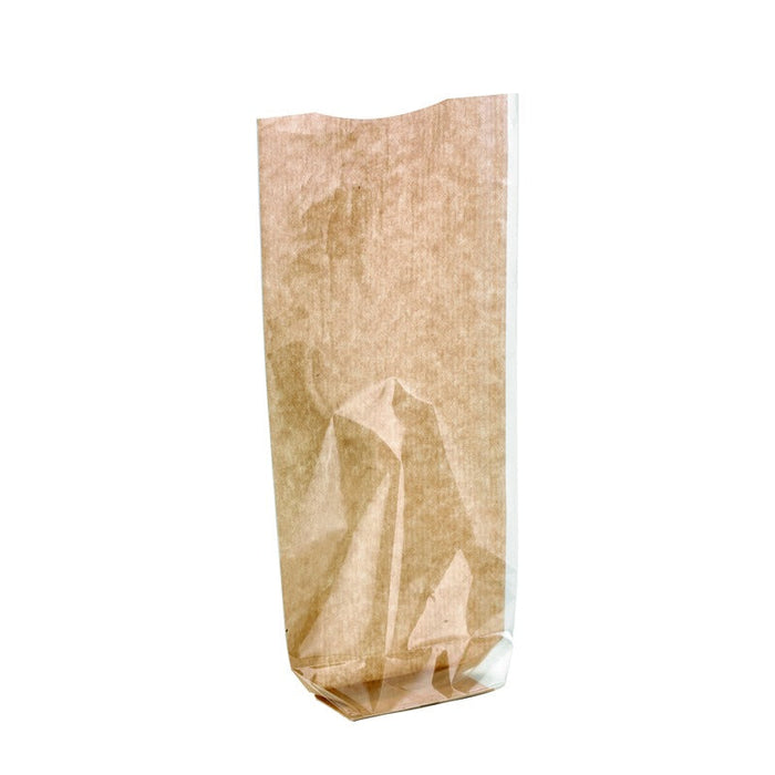 100pcs - 14x30,5cm - Sac transparent fond cartonné kraft