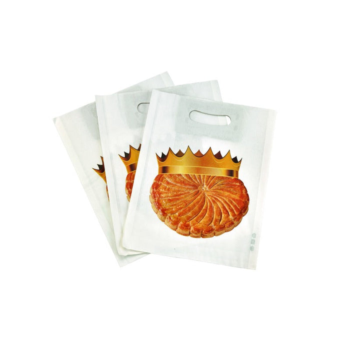300pcs - 36x3x42cm - Sac galette papier blanc décor