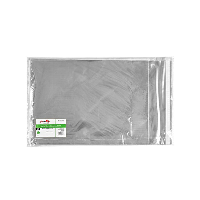 100pcs - Sachet Klever refermable BOPP - 46 cm x 33 cm