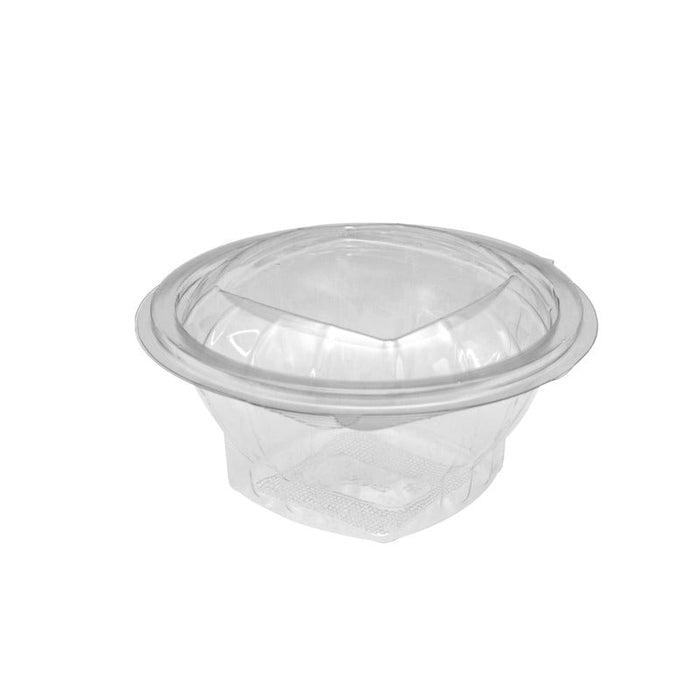 50pcs - Saladier rond en PET transparent avec couvercle à charnière - 500 ml - Ø 13,5 cm - H 5,6 cm