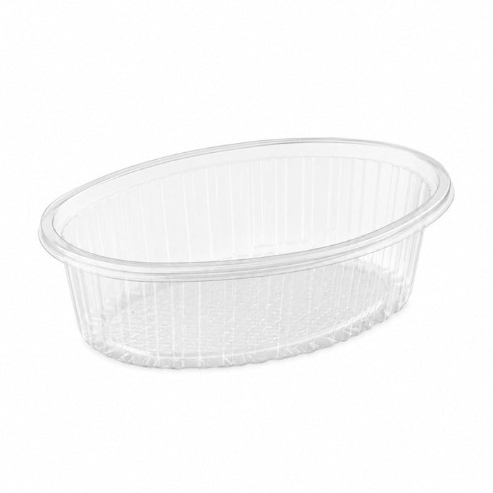 400pcs - Saladier ovale en APET transparent sans couvercle - 500 ml - 19 cm x 14 cm x 7,5 cm