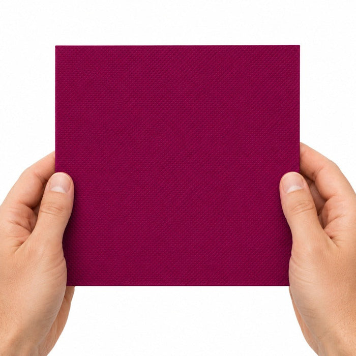 40pcs - Serviette micro point bordeaux 2 plis - 38 cm x 38 cm