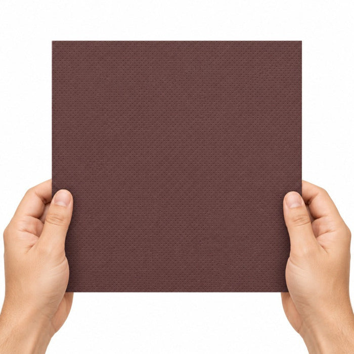 40pcs - 38x38cm 2 plis - Serviette micro point marron