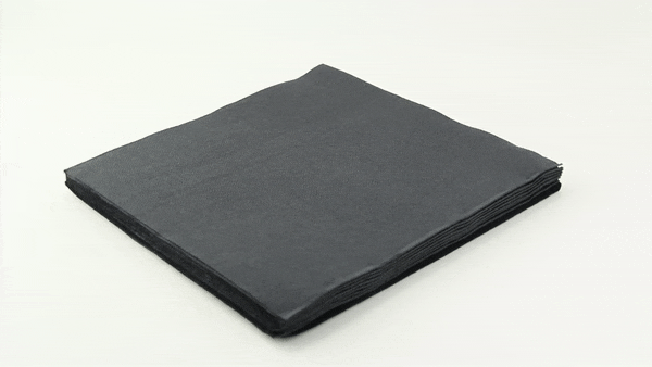 40pcs - 38x38cm 2 plis - Serviette micro point noire