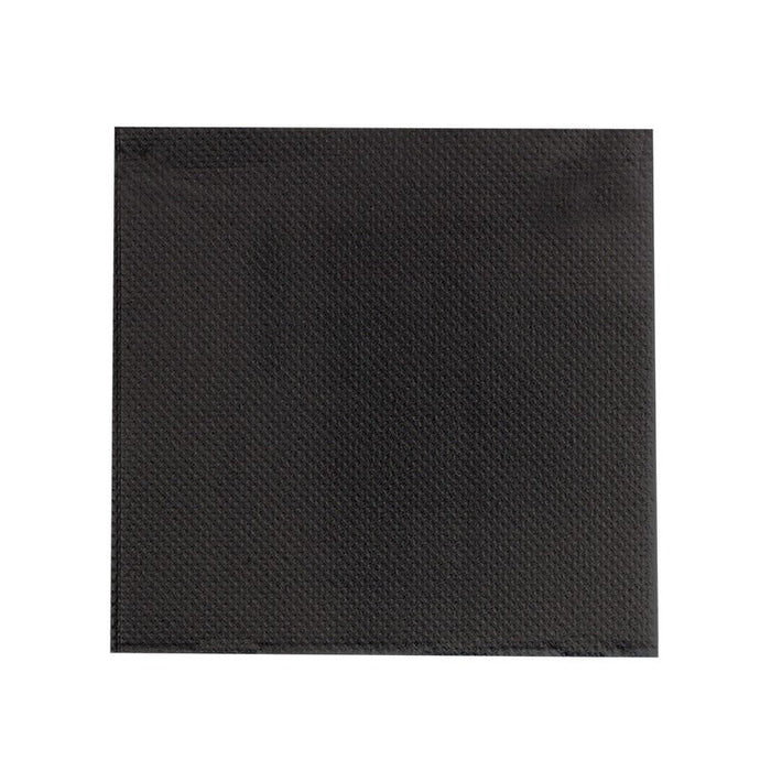 40pcs - 38x38cm 2 plis - Serviette micro point noire