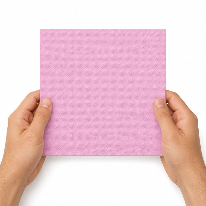 40pcs - Serviette micro point rose 2 plis - 38 cm x 38 cm