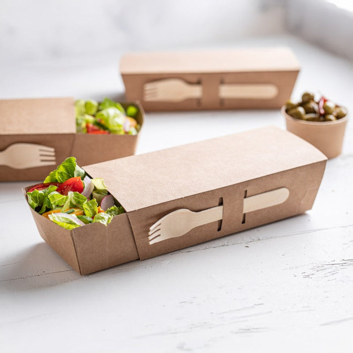 50pcs - Enveloppe carton kraft pour boîte snack - 21,5 cm x 9 cm x 5,3 cm - Compatible avec 210BCK500, 210BCK750