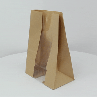 125pcs - Sac SOS papier kraft brun avec fenêtre - 18 cm x 11 cm x 26,5 cm