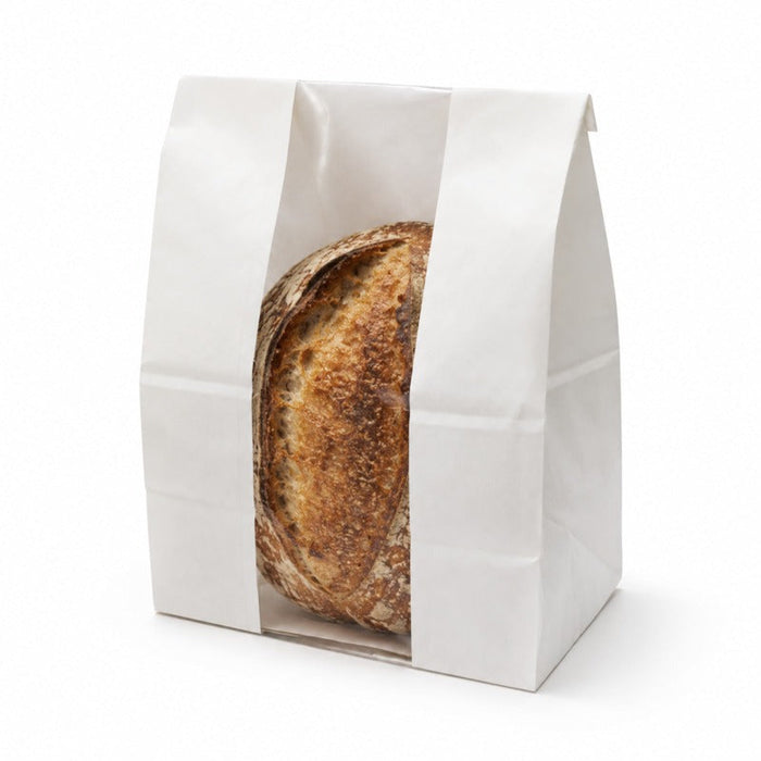 125pcs - Sac SOS papier blanc avec fenêtre - 18 cm x 11 cm x 26,5 cm