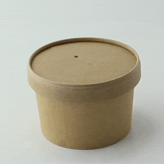 25pcs - Pot carton kraft brun chaud et froid avec couvercle carton - 240 ml - Ø 9 cm - H 6,1 cm