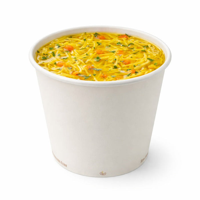 25pcs - Pot carton blanc chaud et froid sans plastique - 700 ml - Ø 11,5 cm - H 11,5 cm
