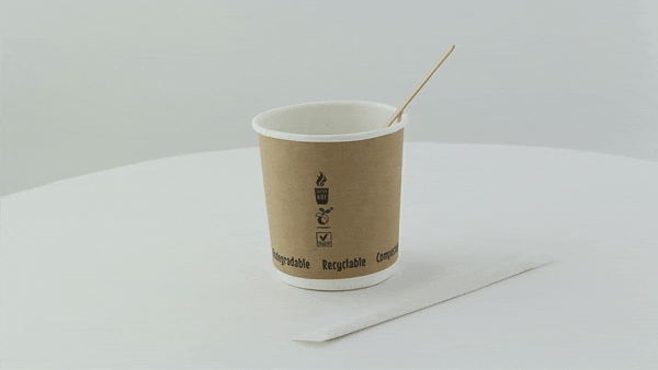 1000pcs - Spatule à café bois emballée individuellement - 11 cm