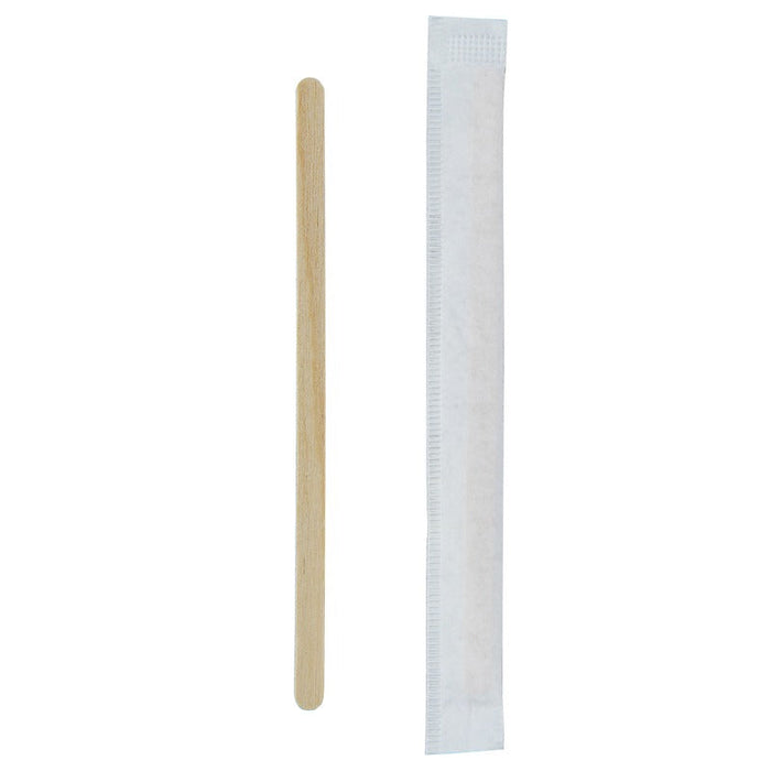 1000pcs - Spatule à café bois emballée individuellement - 11 cm