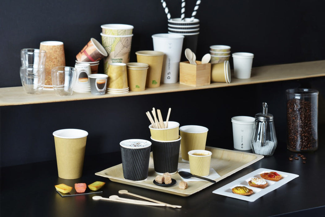 1000pcs - Spatule à café bois emballée individuellement en boîte distributrice - 14 cm