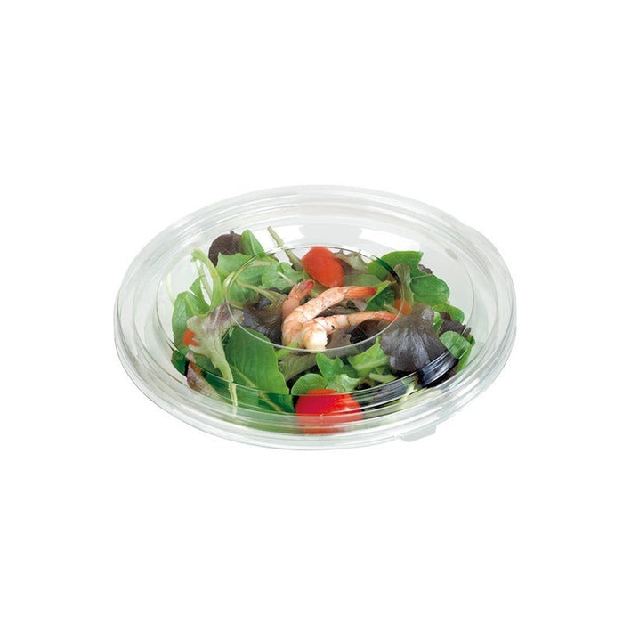 25pcs - 750ml Ø22,5cm H4cm - Saladier rond en PET transparent avec couvercle