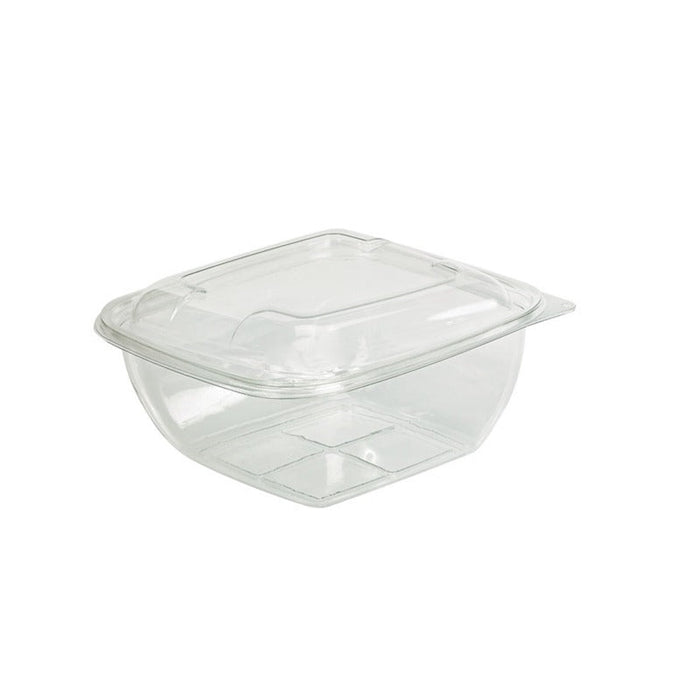 150pcs - Saladier carré plat en PET transparent avec couvercle - 1500 ml - 19 cm x 19 cm x 8 cm