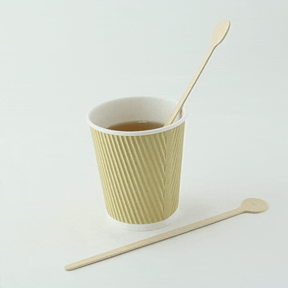500pcs - Spatule à café bois à bout rond - 18 cm