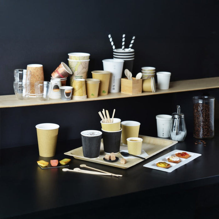 500pcs - Spatule à café bois à bout rond - 18 cm