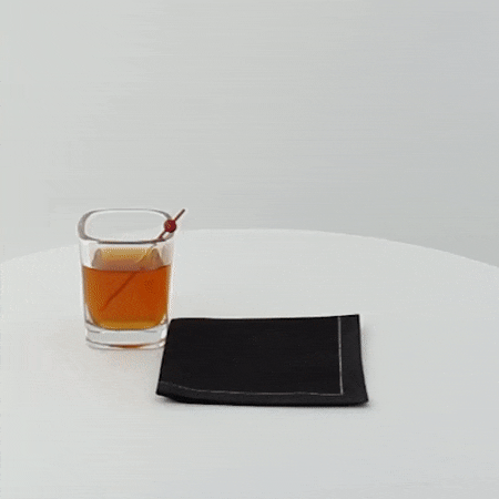 100pcs - Serviette cocktail coton noir - 20 cm x 20 cm