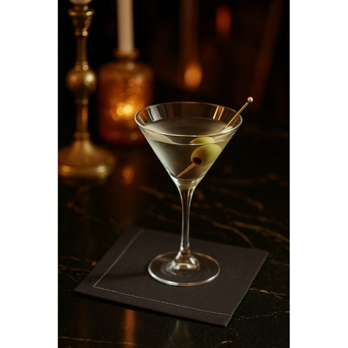 100pcs - Serviette cocktail coton noir - 20 cm x 20 cm