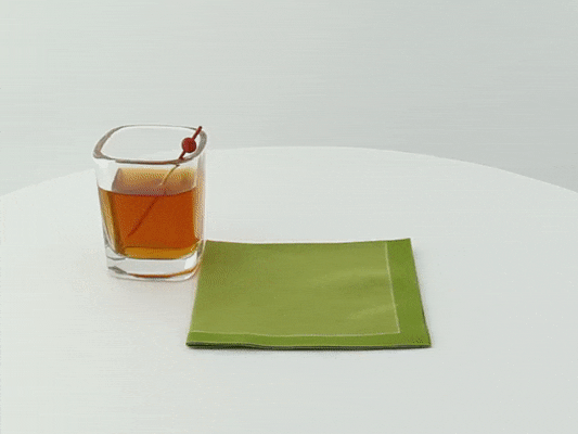 100pcs - Serviette cocktail coton vert - 20 cm x 20 cm