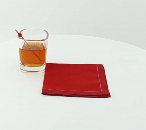 100pcs - Serviette cocktail coton rouge - 20 cm x 20 cm