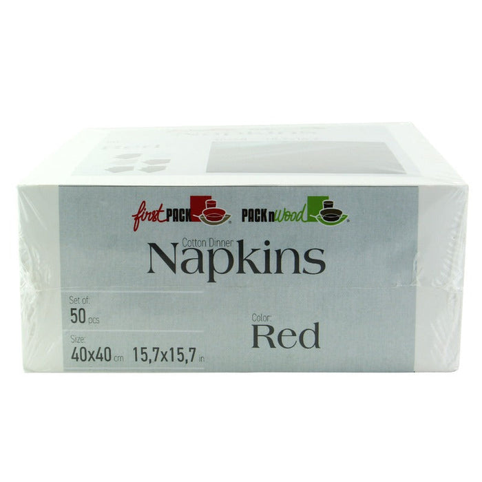 50pcs - 40x40cm - Serviette de table coton rouge