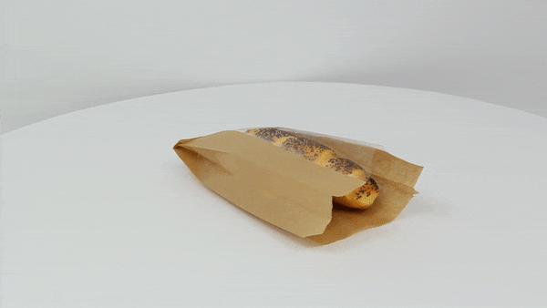 1000pcs - Sac papier kraft brun à fenêtre - 12 cm x 5 cm x 22 cm