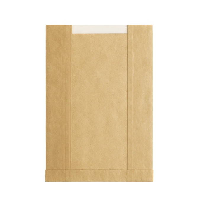 1000pcs - Sac papier kraft brun à fenêtre microperforée - 22 cm x 11 cm x 35 cm