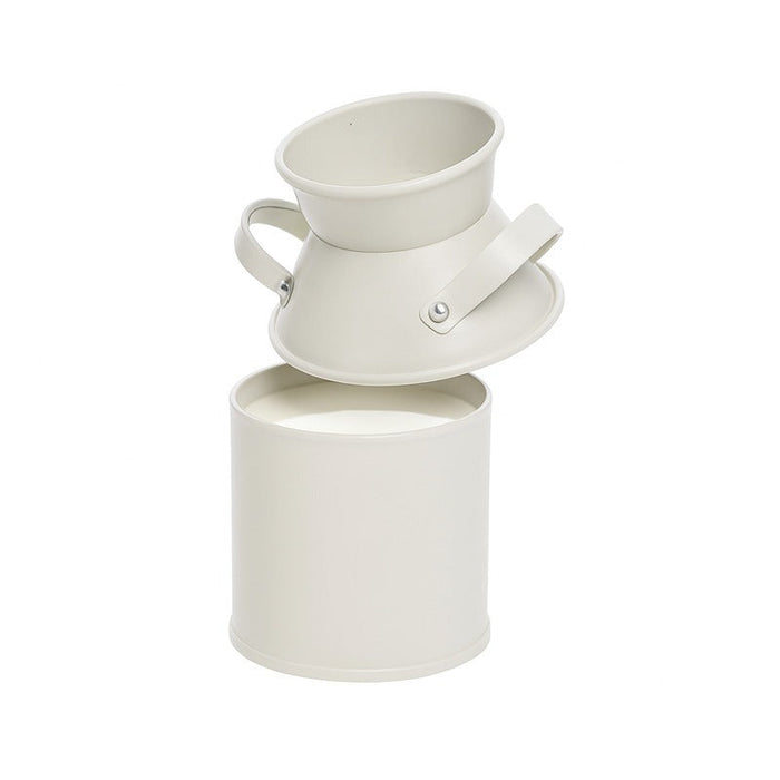 6pcs - Pot à lait en métal couleur ivoire - 125 ml - Ø 5 cm - H 10 cm