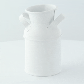 6pcs - Pot à lait en métal couleur ivoire - 125 ml - Ø 5 cm - H 10 cm