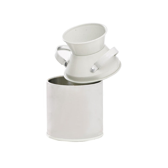 6pcs - Pot à lait en métal couleur ivoire - 125 ml - Ø 5 cm - H 10 cm