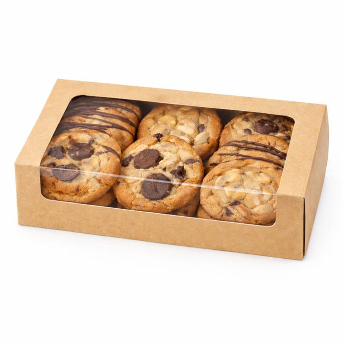 50pcs - Boîte carton kraft laminé à fenêtre - 19 cm x 11,3 cm x 4,4 cm