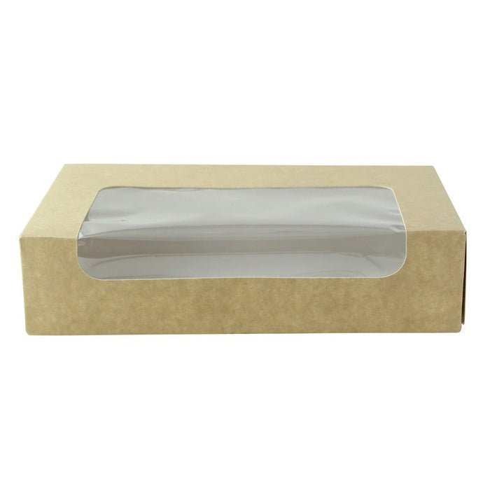 50pcs - Boîte carton kraft laminé à fenêtre - 19 cm x 11,3 cm x 4,4 cm