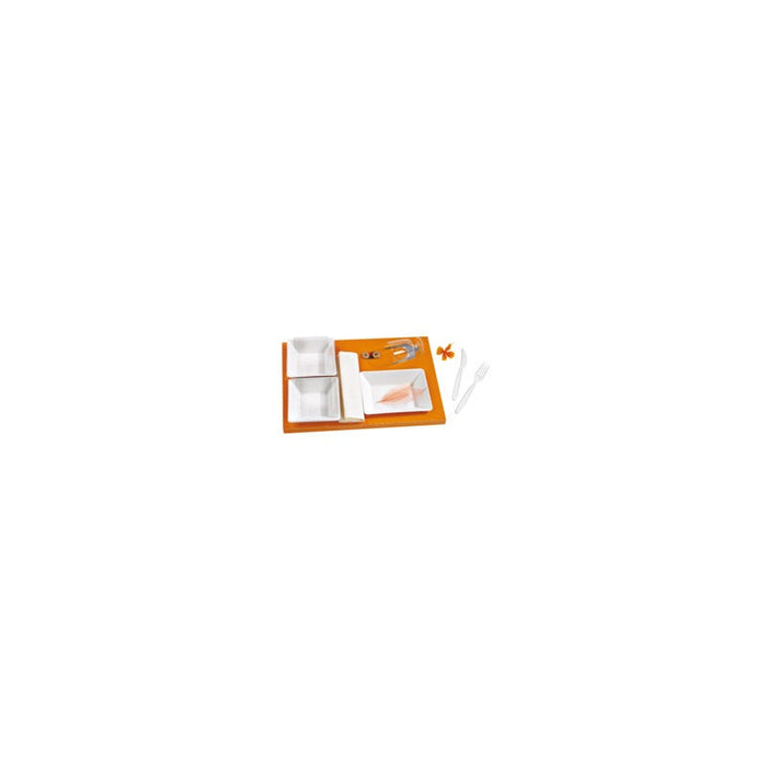 25pcs - Insert carton orange pour plateau repas "Scandinavie" - 41 cm x 27 cm x 2,5 cm