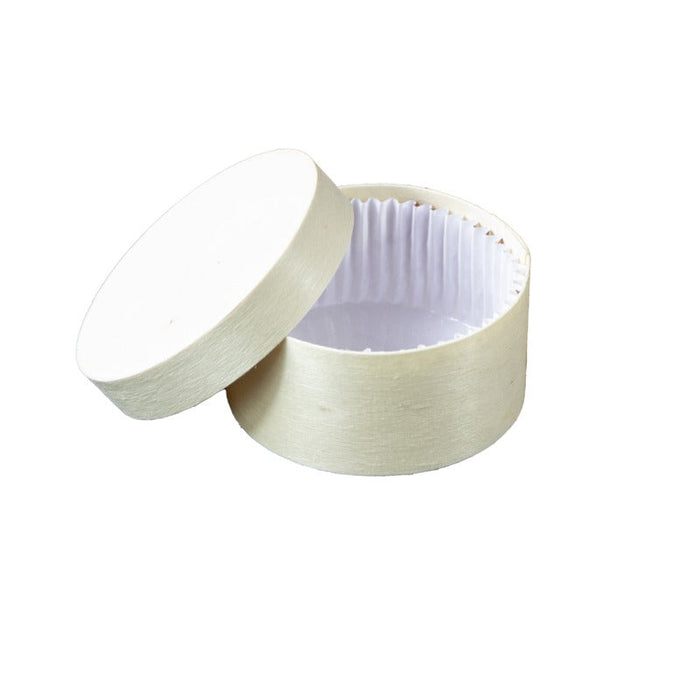 10pcs - Boîte ronde en bois FSC avec papier ingraissable pour cuisson au four - 100 ml - Ø 7,9 cm - H 4,2 cm
