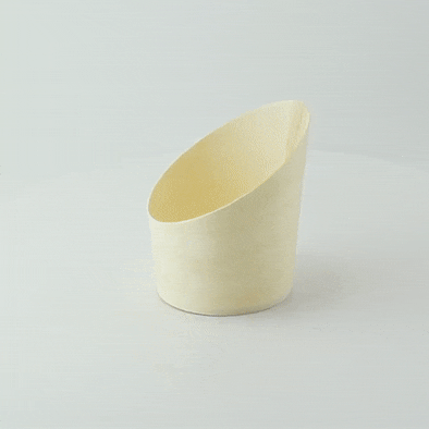 25pcs - Ø6,5cm H7cm 70ml - Tube bois coupe oblique
