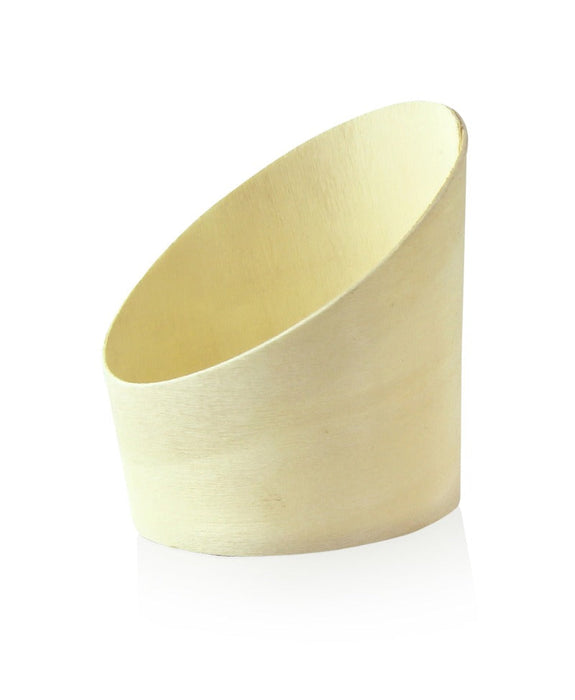 25pcs - Ø6,5cm H7cm 70ml - Tube bois coupe oblique