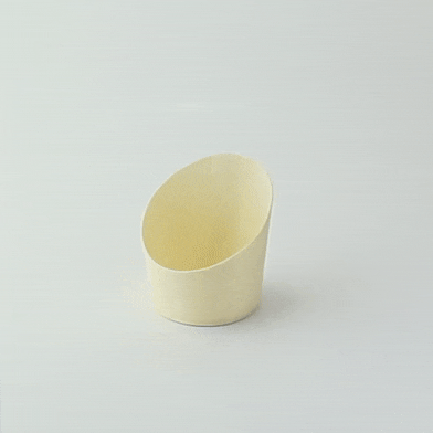25pcs - Tube bois coupe oblique - 270 ml - Ø 9,5 cm - H 10,2 cm