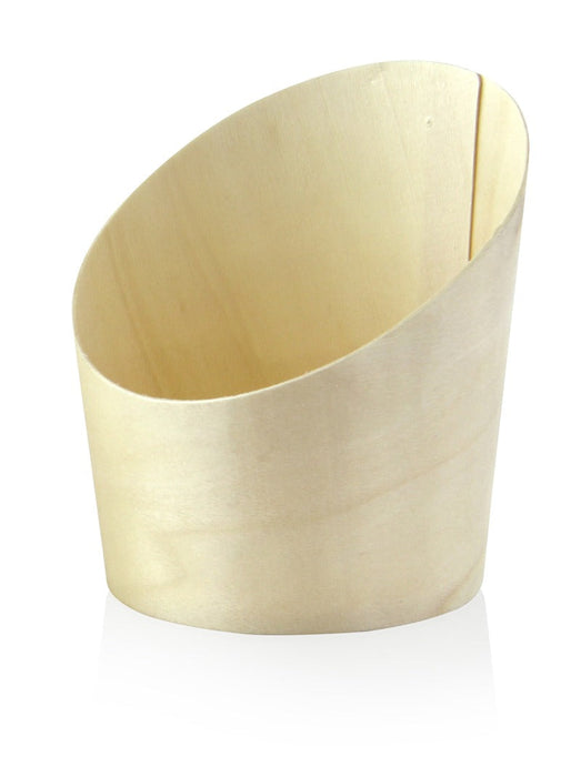 25pcs - Tube bois coupe oblique - 270 ml - Ø 9,5 cm - H 10,2 cm