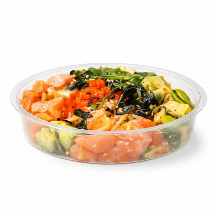 50pcs - 750ml Ø17cm H4,3cm - Saladier rond "Saladeli" en PET transparent sans couvercle