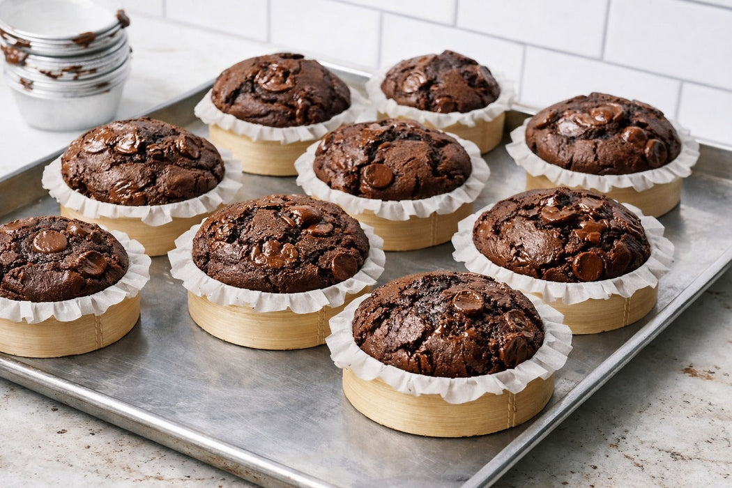 10pcs - Anneau de cuisson "Bake-a-ring" avec papier cuisson intégré - 150 ml - Ø 8,2 cm - H 3 cm