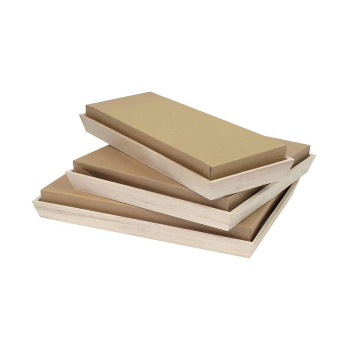 10pcs - Plateau repas bois rectangulaire "Noa" - 39 cm x 15 cm x 4 cm