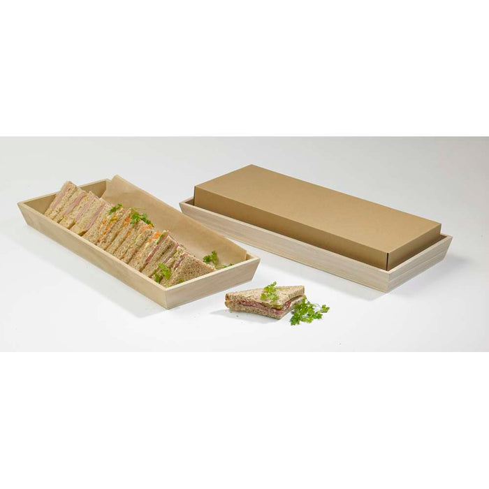 10pcs - Plateau repas bois rectangulaire "Noa" - 39 cm x 15 cm x 4 cm
