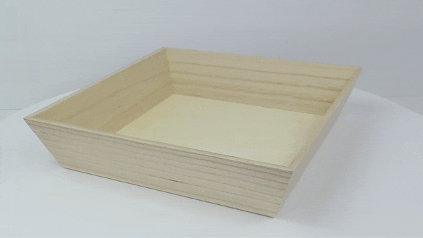 10pcs - Plateau repas bois carré "Noa" - 26 cm x 26 cm x 6,6 cm